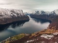 View of an Aurlandsfjord in Norway Royalty Free Stock Photo