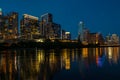 View of Austin, Texas in USA downtown skyline. Night sunset city. Royalty Free Stock Photo