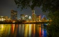 View of Austin, Texas in USA downtown skyline. Reflection in water. Royalty Free Stock Photo