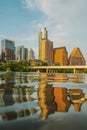 View of Austin, Texas in USA downtown skyline. Reflection in water. Royalty Free Stock Photo