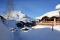 View of Austrian Ski Resort Lech am Arlberg and Stubenbach at the Alps Mountains in Winter Royalty Free Stock Photo