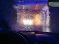 View of an automatic car wash from inside a car Royalty Free Stock Photo