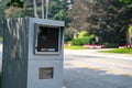 View of automatic speed radar device box on roadside Royalty Free Stock Photo