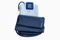 Automatic sphygmomanometer, Blood pressure and pulse monitor, Medical equipment for examination, Isolated over white background