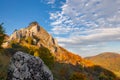 View of autumn landscape with rocky cliffs Royalty Free Stock Photo