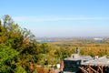 View of the autumn metropolis, autumn trees and high-rise buildings Royalty Free Stock Photo