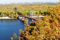 View of the autumn metropolis, autumn trees and high-rise buildings Royalty Free Stock Photo