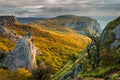 View of the autumn valley in the mountains of Crimea