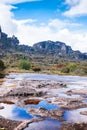 View of the Auyantepui. La Gran Sabana plain at kamarata valley Royalty Free Stock Photo