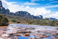 View of the Auyantepui. La Gran Sabana plain at kamarata valley Royalty Free Stock Photo