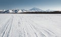 View of Avachinsky and Koryaksky volcanoes