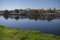 View of the Ave River in Vila do Conde, Porto, Portugal. Royalty Free Stock Photo