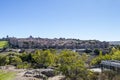 View of Avila Cathedral from Walls of Medieval city of Avila, Castile and LeÃÂ³n, Spain. This city was declared a UNESCO World Royalty Free Stock Photo
