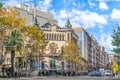 View from Avinguda Diagonal towards Casa Perez Samanillo in Barcelona Royalty Free Stock Photo