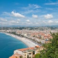 View on Azure coast in Nice Royalty Free Stock Photo