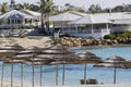 A view of a azzure water and Nissi beach in Aiya Napa, Cyprus Royalty Free Stock Photo