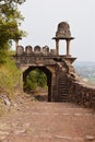 View from Back of Delhi Gate of Raisen Fort, Fortification stone wall, Fort was built-in 11th Century AD, Madhya Pradesh,