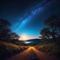 The view from the back is of a looking up at a beautiful starry night sky with lots of bright A creative idea of a