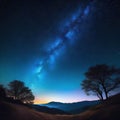 The view from the back is of a looking up at a beautiful starry night sky with lots of bright A creative idea of a