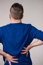 Man having back loins pain ache