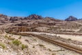 A view back towards the Great Temple ruins in the ancient city of Petra, Jordan Royalty Free Stock Photo