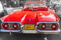 Classic, red American car in Havanacity.