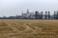 View on the background of the Certosa of Pavia, the Monastery of Santa Maria delle Grazie, the historical monumental complex Royalty Free Stock Photo