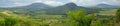 View Badacsony and Szigliget from Csobanc in Balaton Highlands. Badacsony Hill with the Lake Balaton in sunset, Hungary