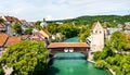 Baden town in Aargau, Switzerland Royalty Free Stock Photo