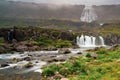 view of the Baejarfoss and Dynjandi Waterfalls in the Westfjords of Iceland Royalty Free Stock Photo