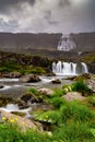 view of the Baejarfoss and Dynjandi Waterfalls in the Westfjords of Iceland Royalty Free Stock Photo