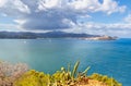 View from Bagnaia Beach to the skyline of Portoferraio, Elba island, Italy Royalty Free Stock Photo