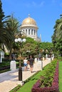 View of Bahai gardens and the Shrine of the Bab on mount Carmel, Haifa, Israel Royalty Free Stock Photo