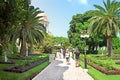 View of Bahai gardens and the Shrine of the Bab on mount Carmel, Haifa Royalty Free Stock Photo