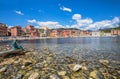 View of the `Baia del Silenzio` Bay of Silence in Sestri Levante, Ligurian coast, Genoa province, Italy