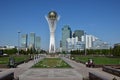 A view of the BAITEREK tower in Astana