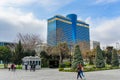 View of Baku boulevard and Hilton Hotel in spring. Baku. Azerbaijan Royalty Free Stock Photo