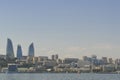 View on Baku cityscape from Caspian sea