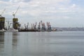 View of Baku's pier and seaport Royalty Free Stock Photo