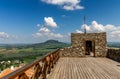 View of Balaton uplands from ruins of Szigliget medieval castle Royalty Free Stock Photo