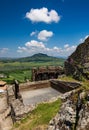 View of Balaton uplands from ruins of Szigliget medieval castle Royalty Free Stock Photo