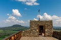 View of Balaton uplands from ruins of Szigliget medieval castle Royalty Free Stock Photo