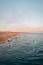 View from the Balboa Pier at sunset, in Newport Beach, Orange County, California Royalty Free Stock Photo