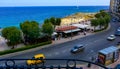 view from the balcony of the hotel to residential buildings on the embankment in Valletta on the island of Malta Royalty Free Stock Photo