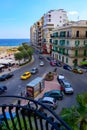 view from the balcony of the hotel to residential buildings on the embankment in Valletta on the island of Malta Royalty Free Stock Photo