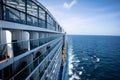 View of balcony side of cruise ship. Royalty Free Stock Photo