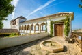 Balcony terrace at Alhambra palace. Granada, Andalusia, Spain Royalty Free Stock Photo