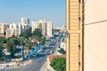 View from the balcony of the tourist city of Larnaca and Finikoudes quay, Cyprus Royalty Free Stock Photo