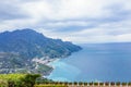 View from balcony of Villa Rufolo, Ravello town, Amalfi coast Royalty Free Stock Photo