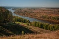 View from Bald mountain. Gorokhovets. The Vladimir region. The end of September 2015. Royalty Free Stock Photo